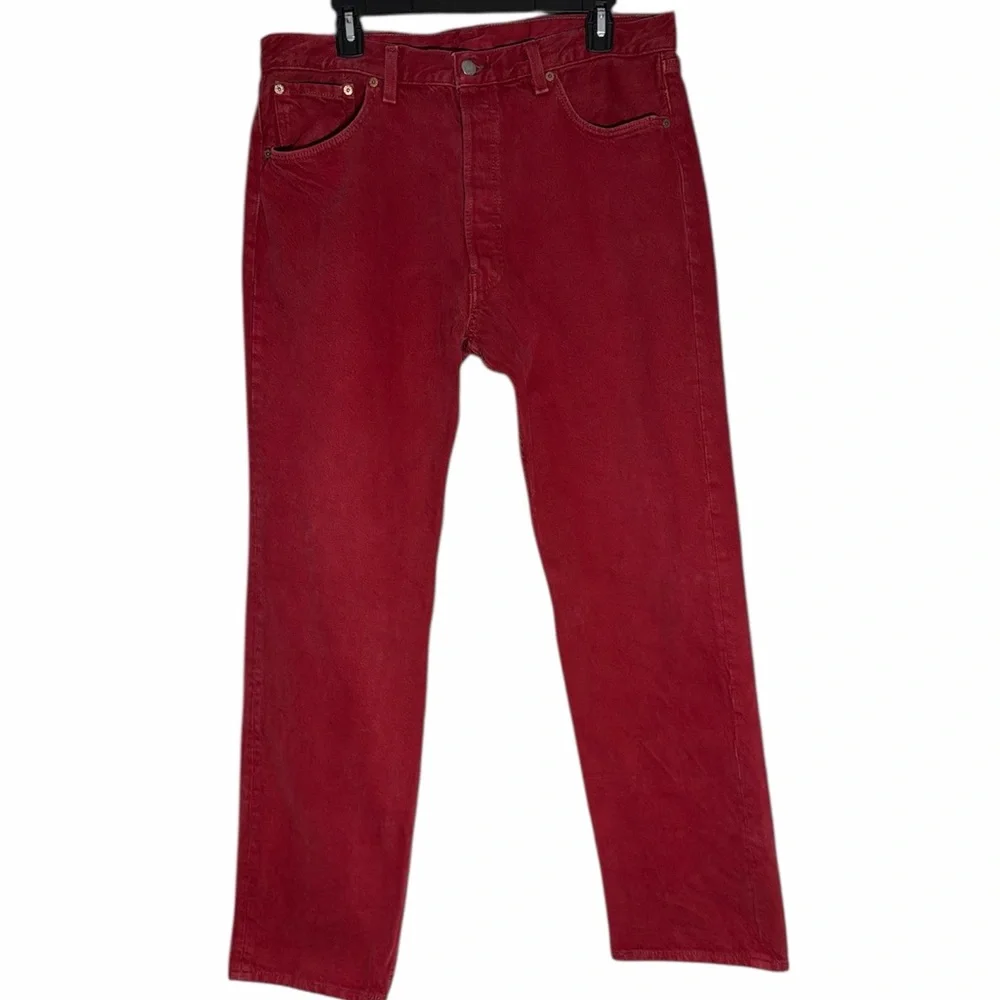 LEVI’S 501 VINTAGE 1996 MADE IN USA Rare Red Button Fly Denim Jeans SIZE 38 / 32